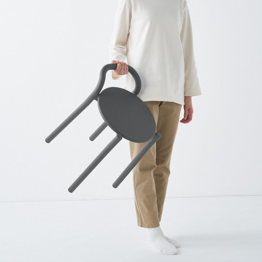 Stołek aluminium ciemny szary 41,5x34x54,3cm - zestaw 4 szt.