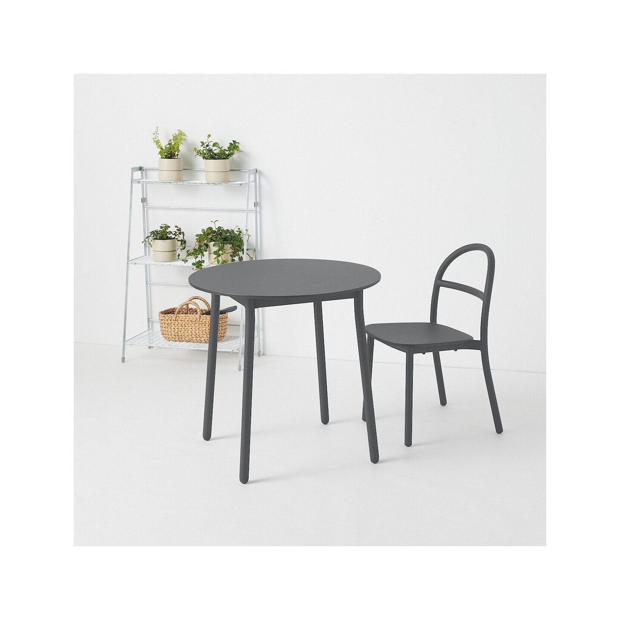 Stół aluminium ciemny szary S 75x75x72cm