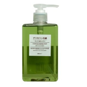 Glicerynowe mydło w płynie o zapachu mięty i ogórka