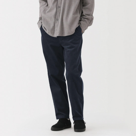 Spodnie sztruksowe easy fit granatowe