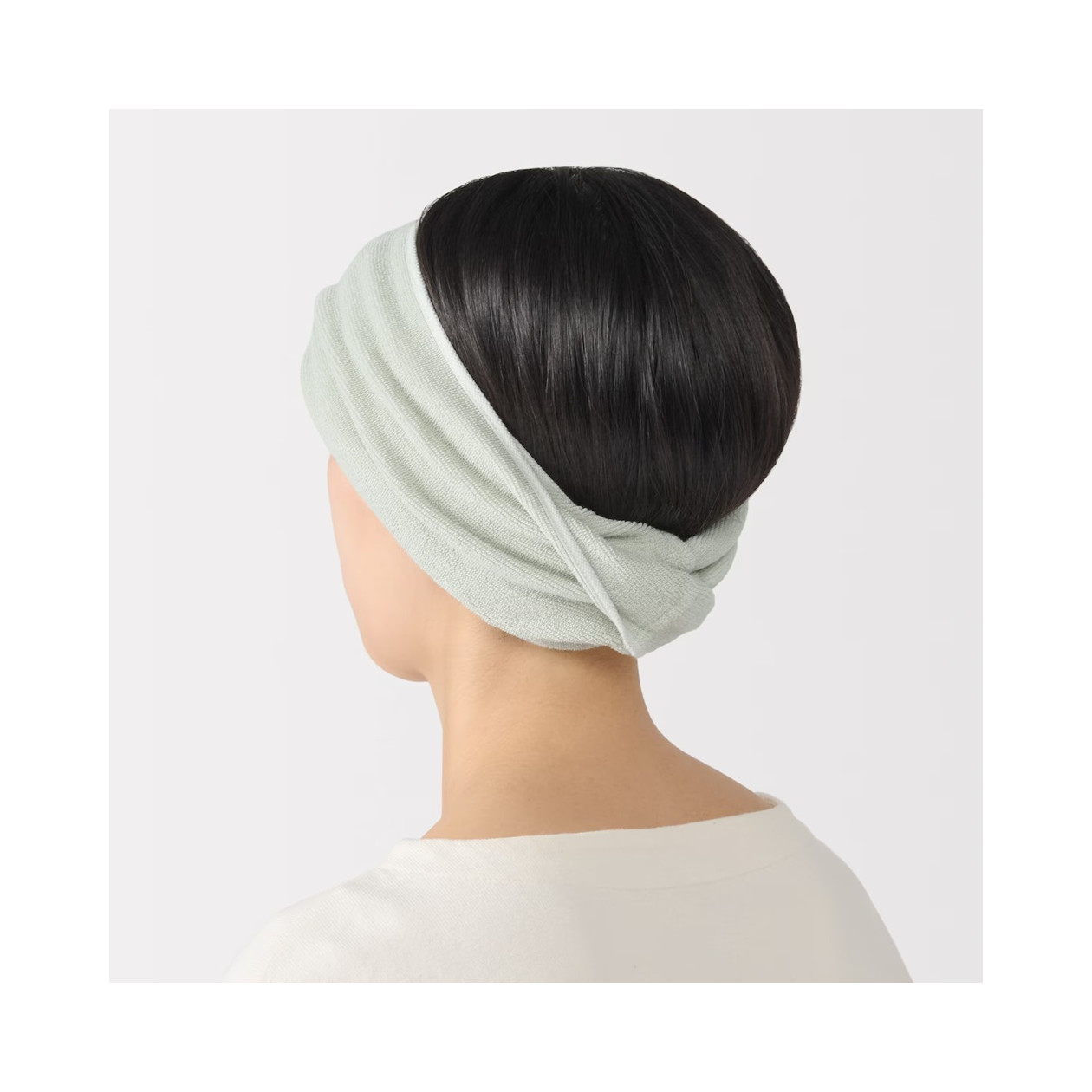 Elastyczny turban do włosów frotte zielony