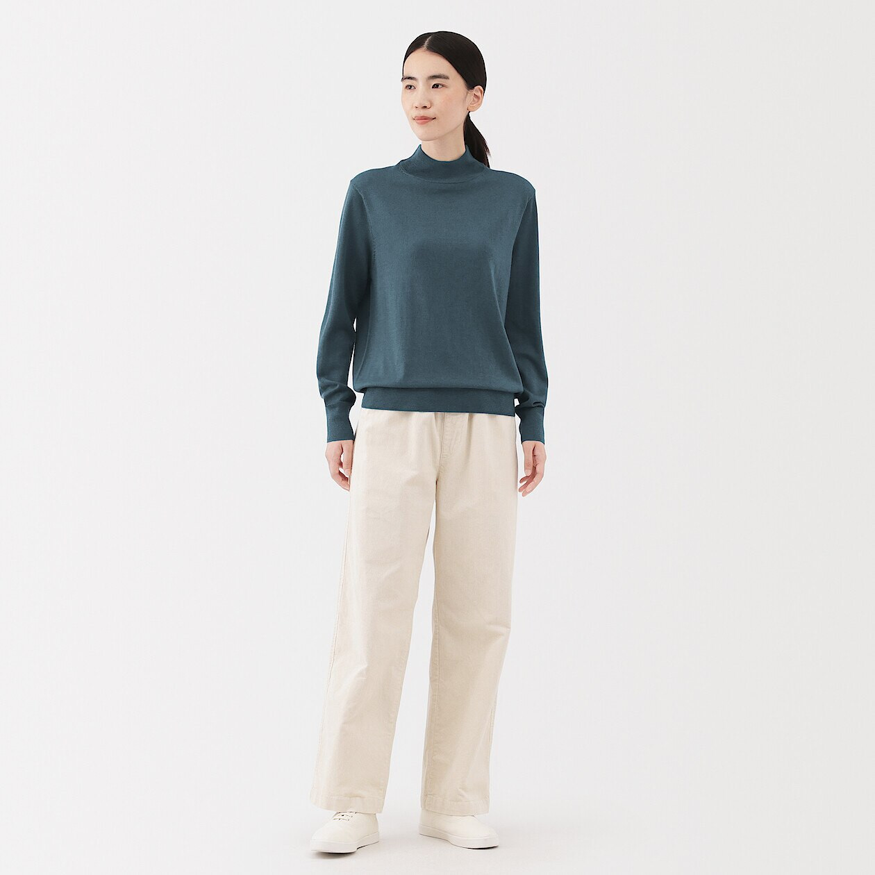 Półgolf niegryzący wełniany niebieski