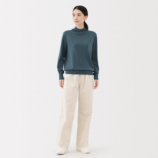 Półgolf niegryzący wełniany niebieski