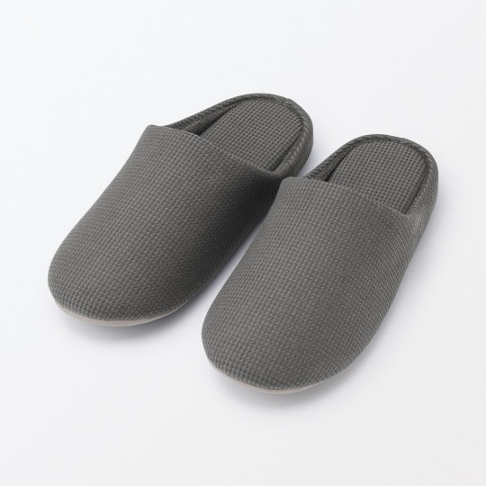 Kapcie z bawełnianą wkładką comfort grafitowe