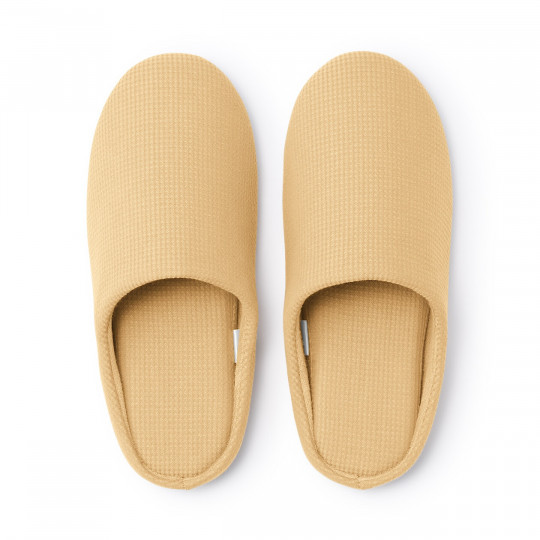 Kapcie z bawełnianą wkładką comfort żółte