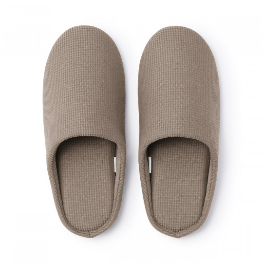 Kapcie z bawełnianą wkładką comfort brązowe