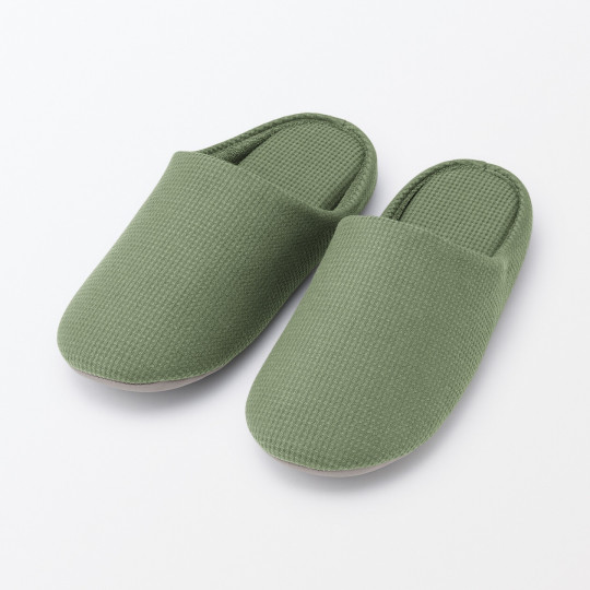 Kapcie z bawełnianą wkładką comfort zielone