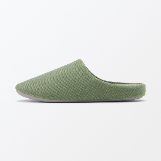 Kapcie z bawełnianą wkładką comfort zielone