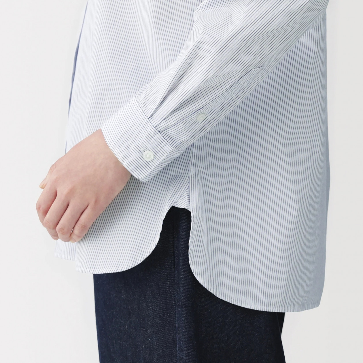 Koszula z bawełny organicznej biała w paski