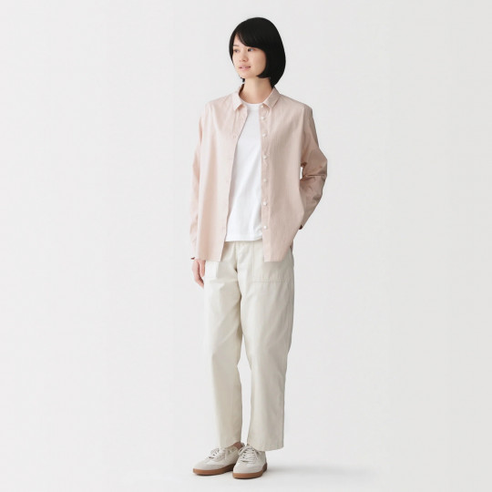 Koszula z bawełny organicznej różowa w paski