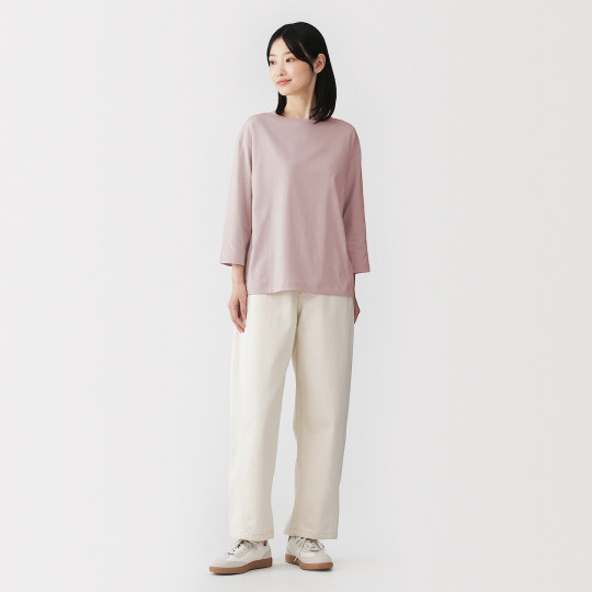 Bluzka z dekoltem w łódkę różowa