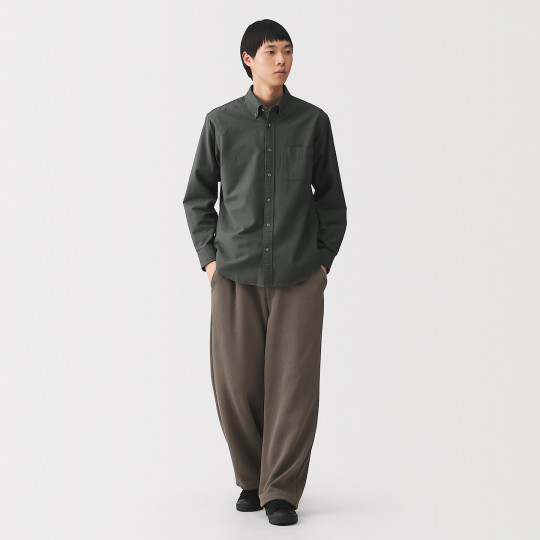 Koszula z bawełny oxford grafitowa