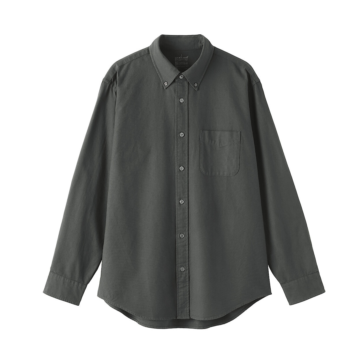 Koszula z bawełny oxford grafitowa