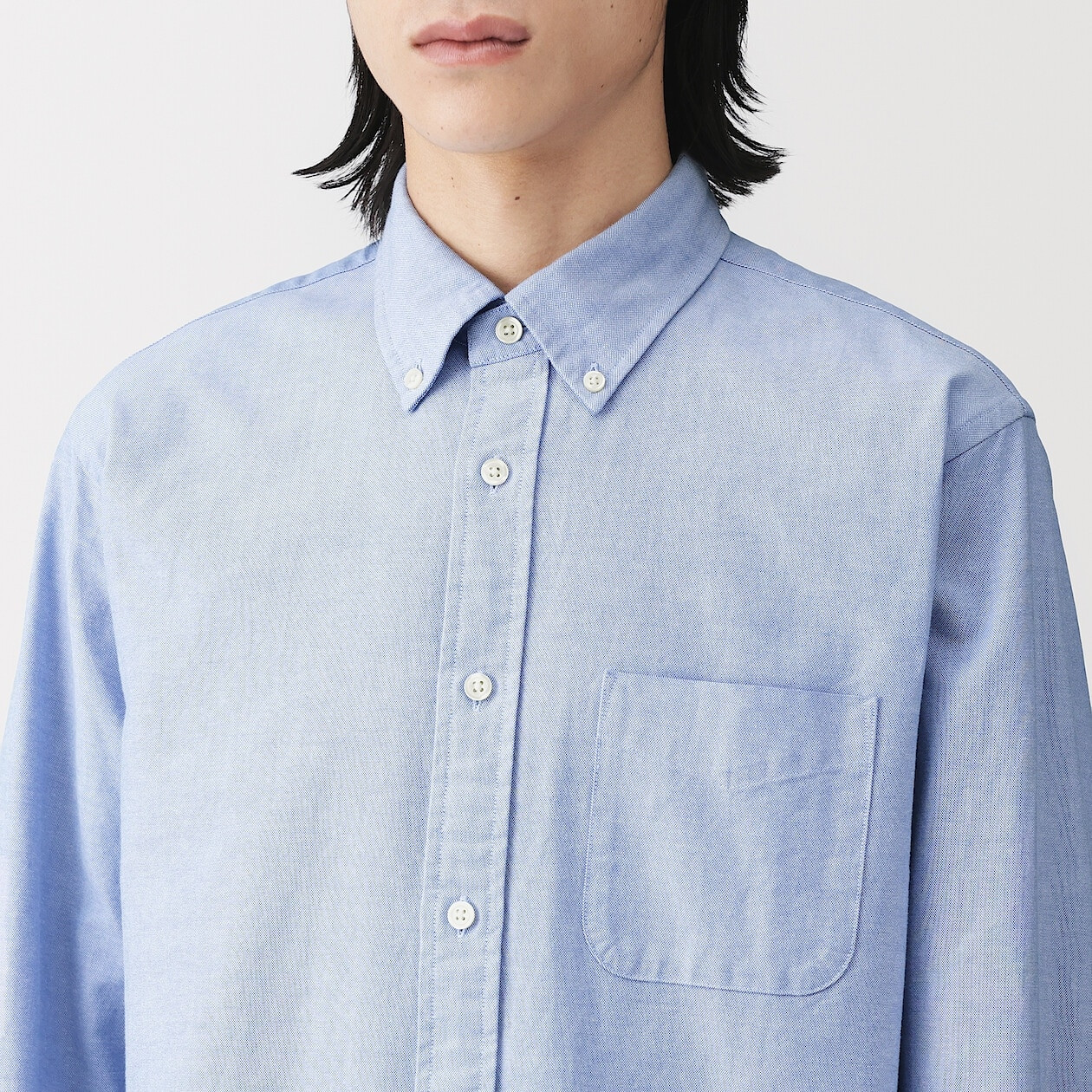 Koszula z bawełny oxford niebieska