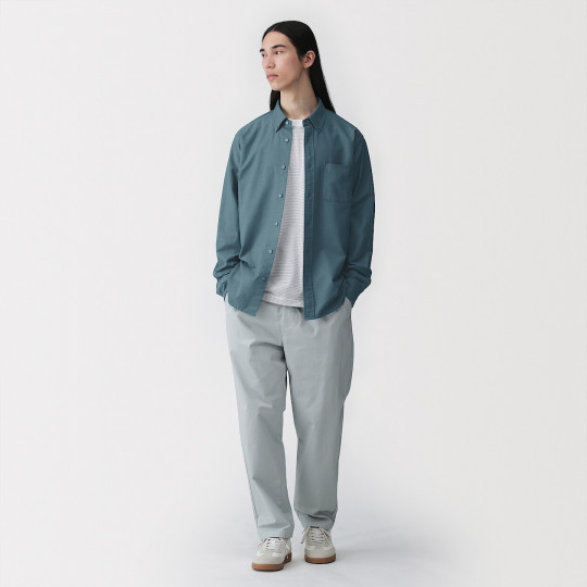 Koszula z bawełny oxford niebieska