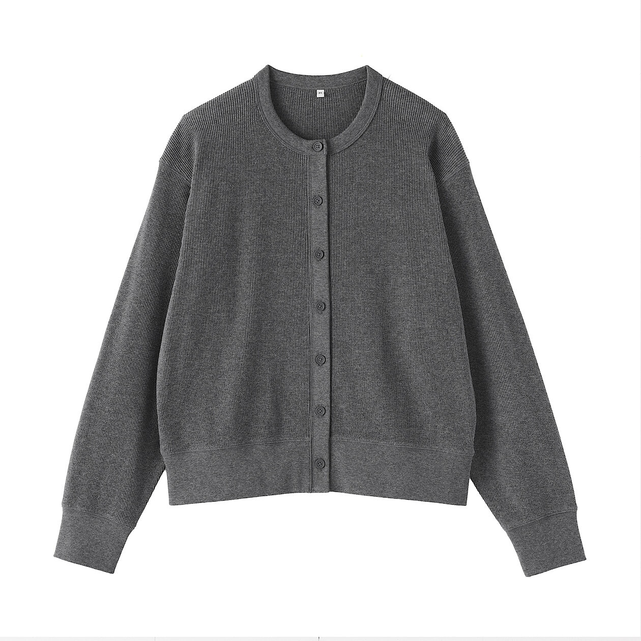 Kardigan bawełniany waffle grafitowy