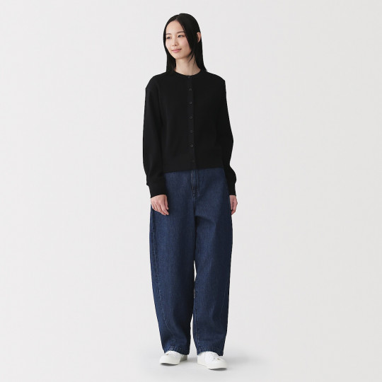 Kardigan bawełniany waffle czarny