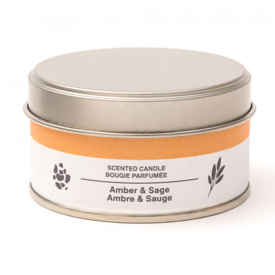 Świeca zapachowa w puszce bursztyn i szałwia