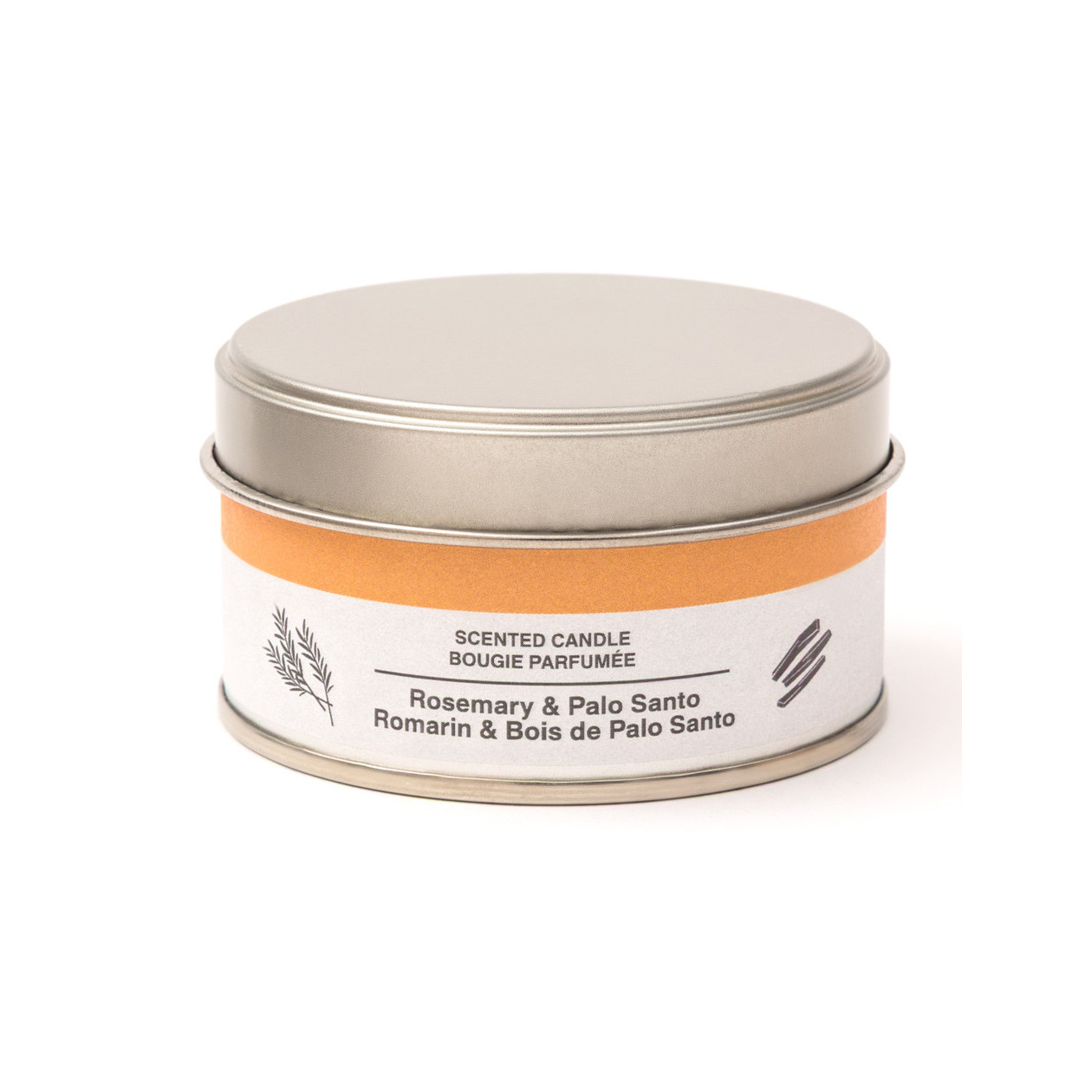 Świeca zapachowa w puszce rozmaryn i palo santo