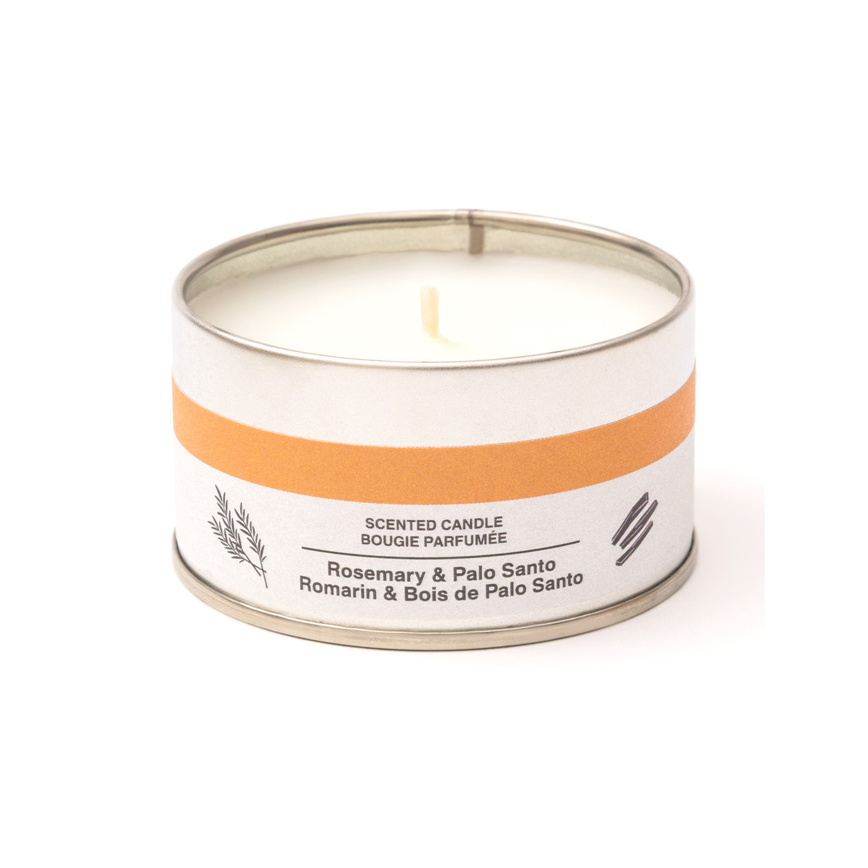 Świeca zapachowa w puszce rozmaryn i palo santo