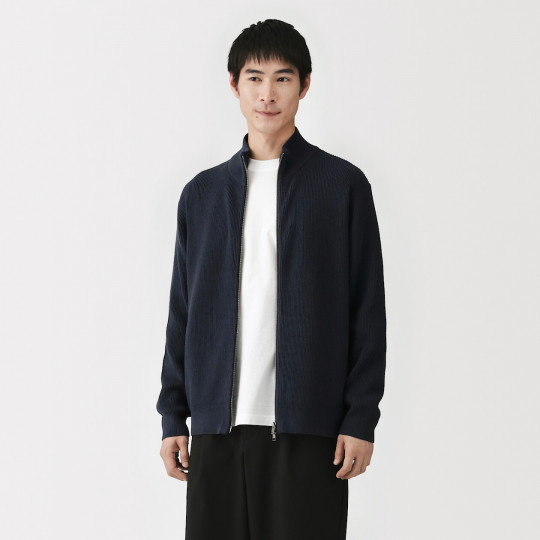 Kardigan na zamek granatowy