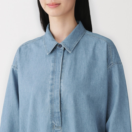 Sukienka z kapoku denim błękitna