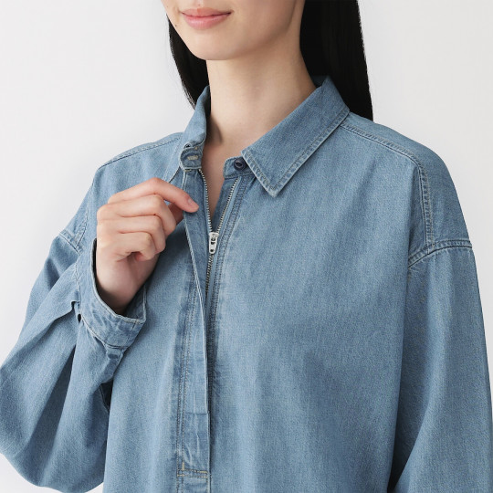 Sukienka z kapoku denim błękitna