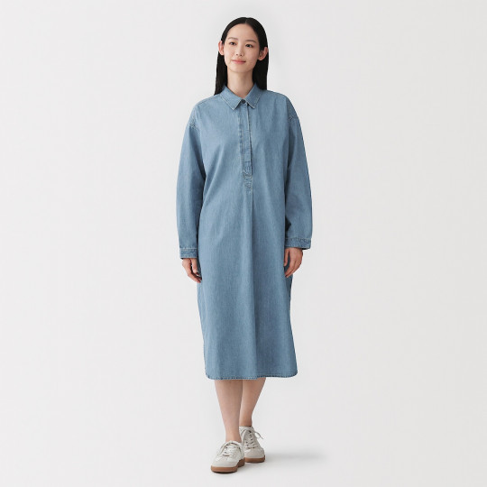 Sukienka z kapoku denim błękitna