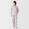 Piżama double gauze w paski lawendowa