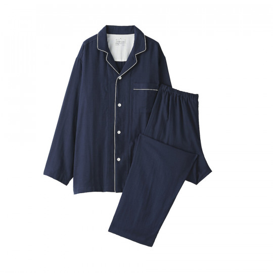 Piżama męska double gauze ciemnogranatowa