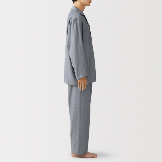 Piżama męska double gauze granatowa