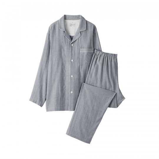 Piżama męska double gauze granatowa