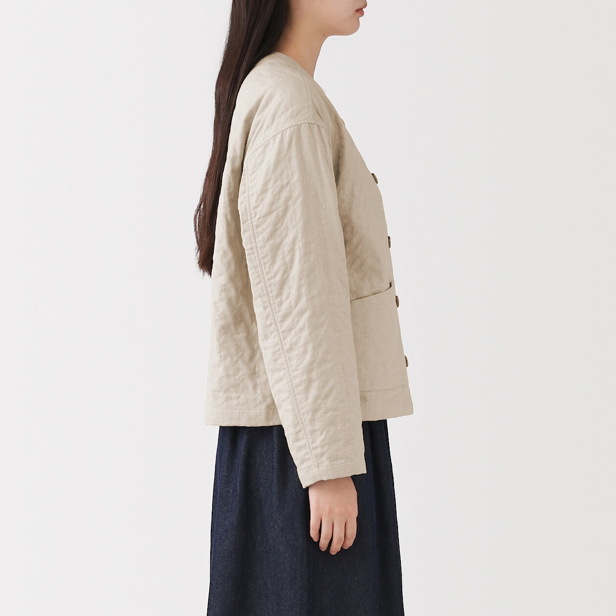 Blezer z kapoku beżowy