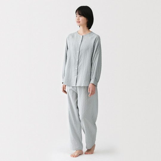 Piżama double gauze błękitna