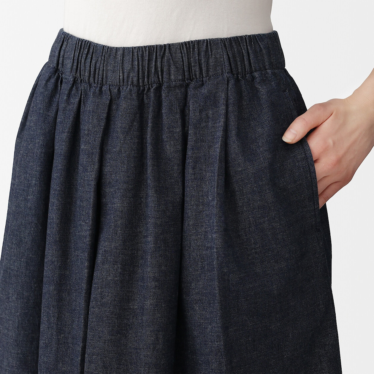 Spódnico-spodnie z kapoku denim granatowa