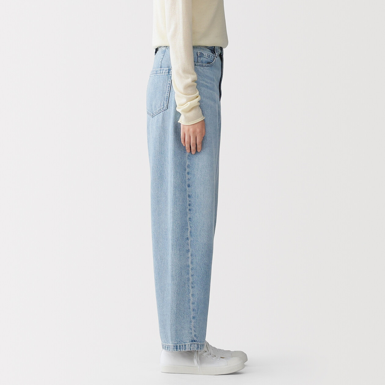 Spodnie z kapoku cocoon denim błękitne