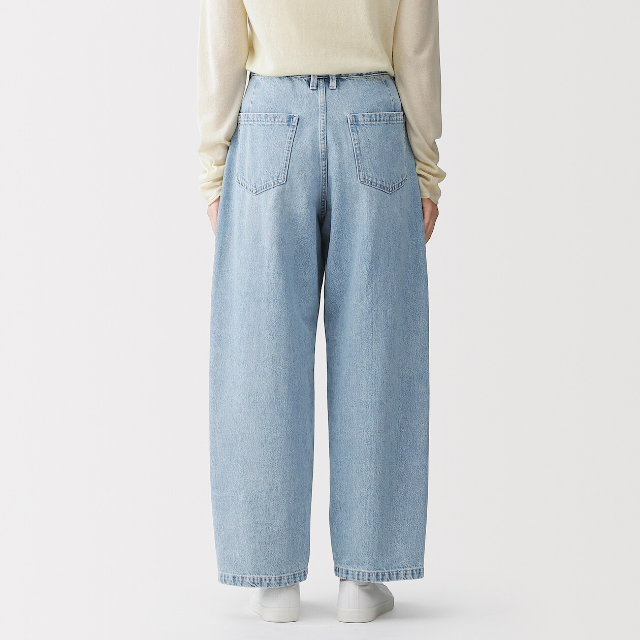 Spodnie z kapoku cocoon denim błękitne