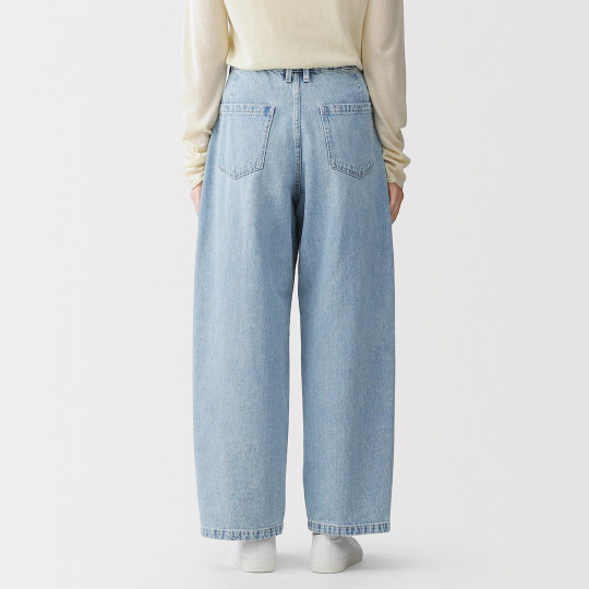 Spodnie z kapoku cocoon denim błękitne