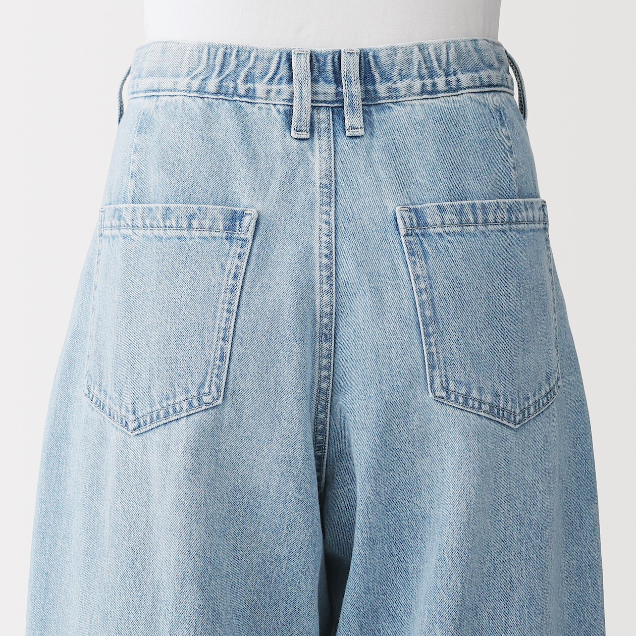 Spodnie z kapoku cocoon denim błękitne