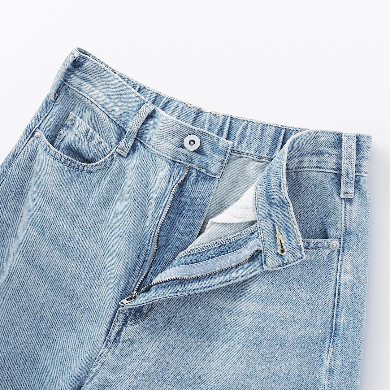 Spodnie z kapoku cocoon denim błękitne