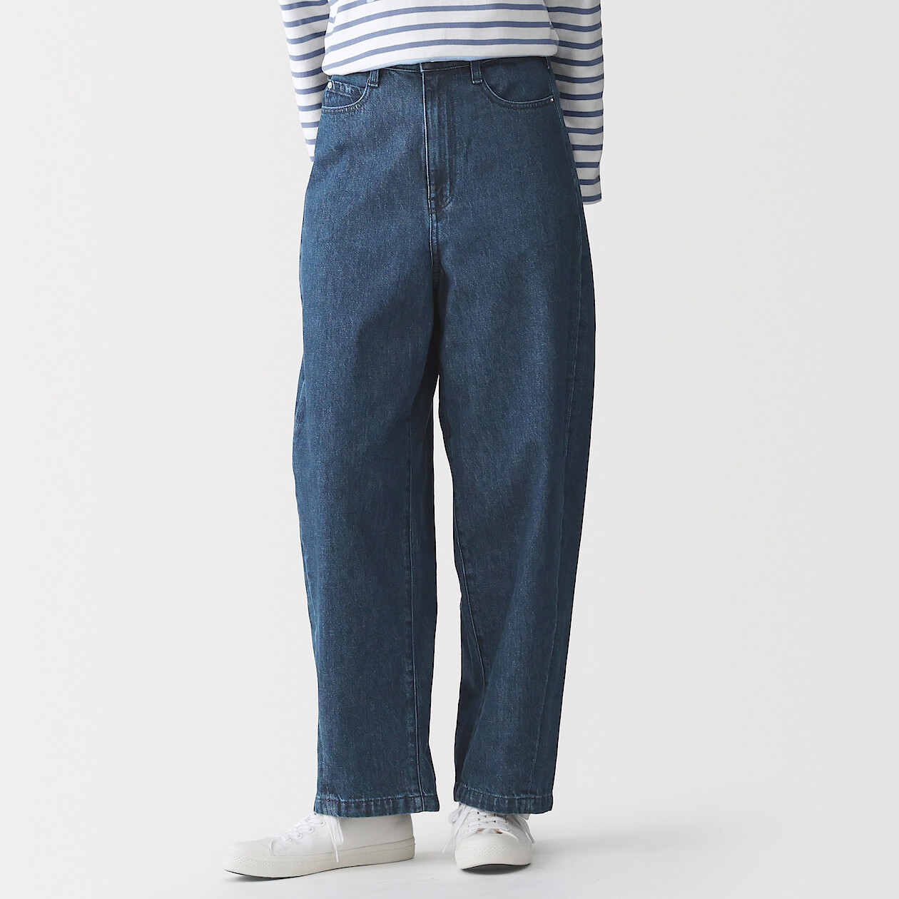 Spodnie z kapoku cocoon denim granatowe