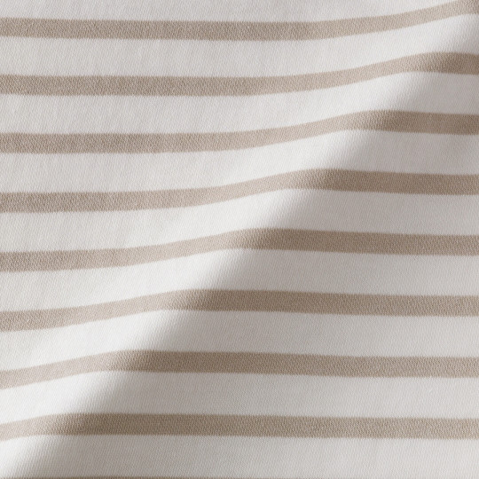 Bluzka z dekoltem w łódkę i krótkim rękawem w jasnoszare paski