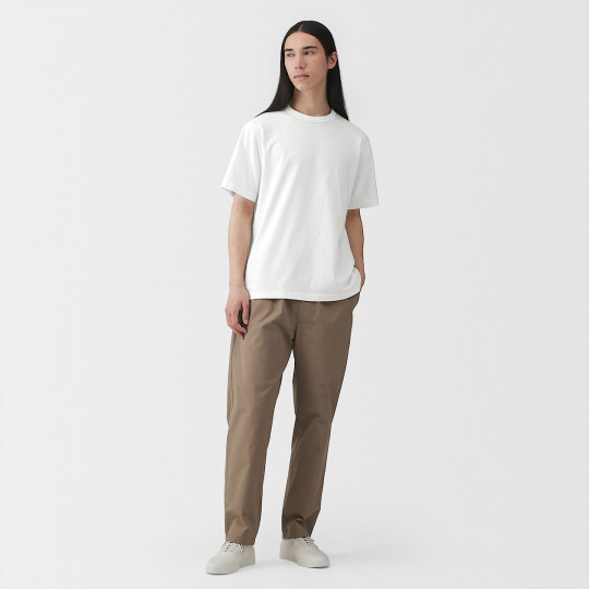 T-shirt z  grubo tkanej bawełny biały