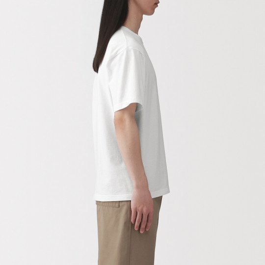 T-shirt z  grubo tkanej bawełny biały