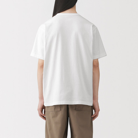 T-shirt z  grubo tkanej bawełny biały