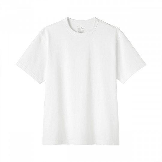 T-shirt z  grubo tkanej bawełny biały