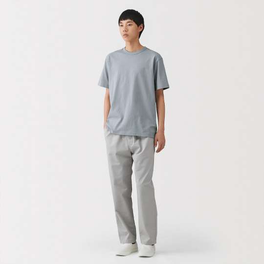 T-shirt z grubo tkanej bawełny błękitny