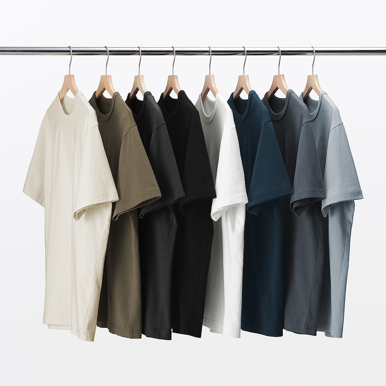 T-shirt z grubo tkanej bawełny niebieski