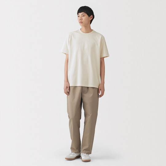 T-shirt z grubo tkanej bawełny natural