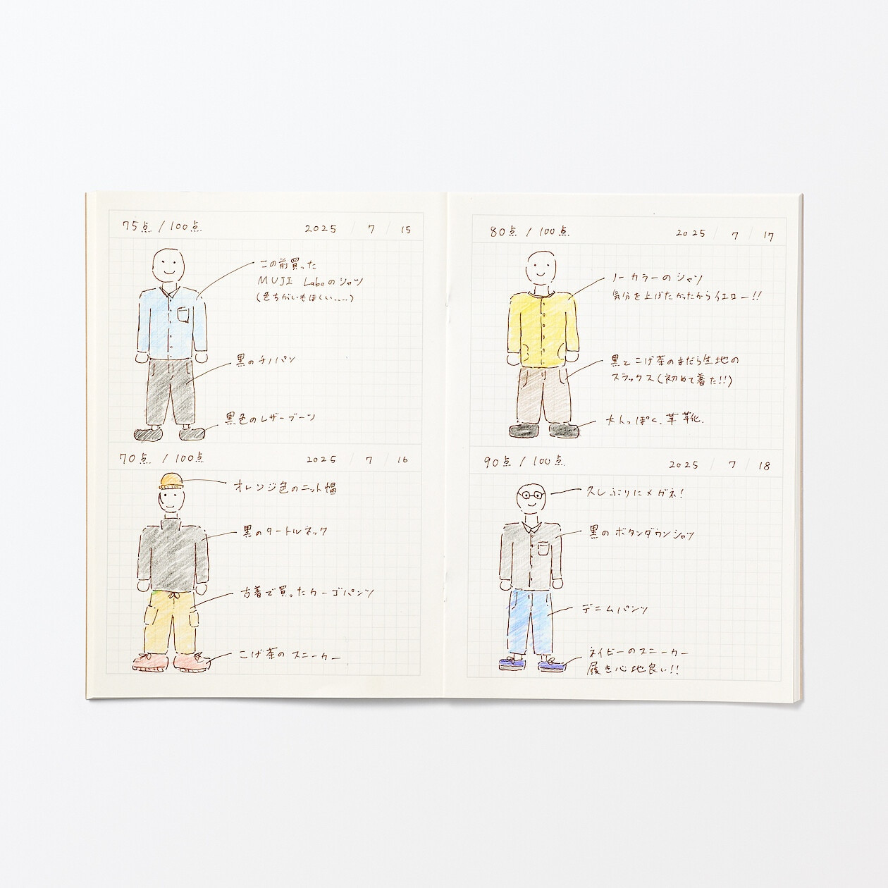 Notatnik datowany kratka